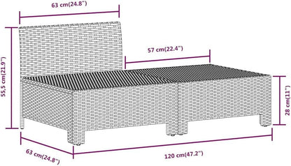 vidaXL 2-Piece Lounge Set with Cushions Poly Rattan Grey, Lounge Set Garden, Lounge Set Outdoor, Lounge Set, Lounge Sofa Garden, Garden Set Lounge, Garden Set - QUORE