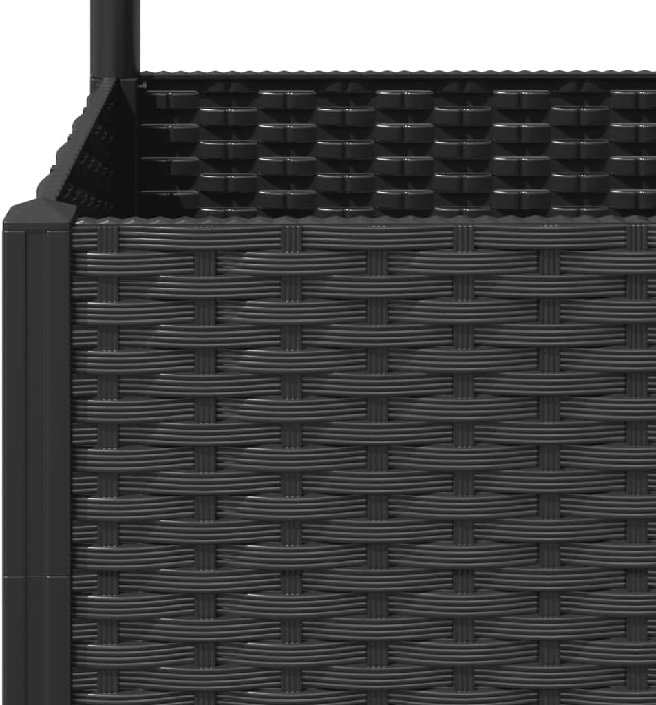 vidaXL Planter with trellis 120x120x136 cm polypropylene black, plant container, flower box, flower bed, flower bed, planter with trellis - QUORE