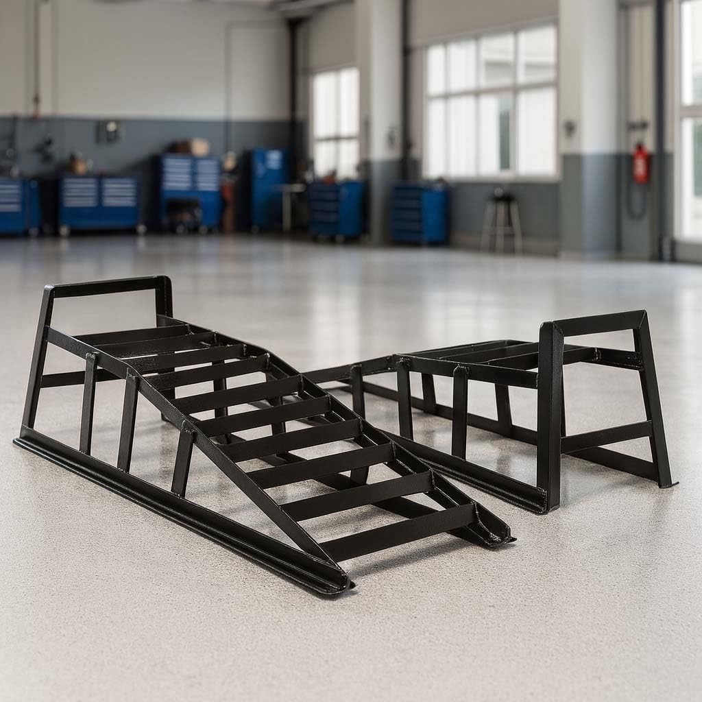 Wiltec 2 oprijbokken voor auto's max. 2 ton per paar stalen oprijplaten bokken garage staal