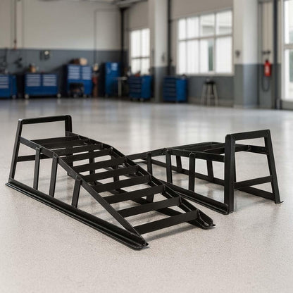 Wiltec 2 oprijbokken voor auto's max. 2 ton per paar stalen oprijplaten bokken garage staal