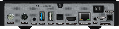 GigaBlue UHD Trio 4K PRO - 1x DVB-S2X MS + 1x DVB-C/T2 Receiver comb. sat., kabel/signaal T2, E2 Linux TV Smart TV Box, riprod. multimed, radio. PVR, 1200Mbps WiFi, HTS