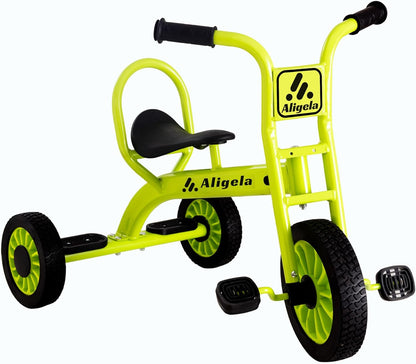Kinderdriewieler, voorschoolse driewieler met koolstofstalen frame, 85 cm x 65 cm, rood, draagvermogen 220 lb, fluorescerend groen