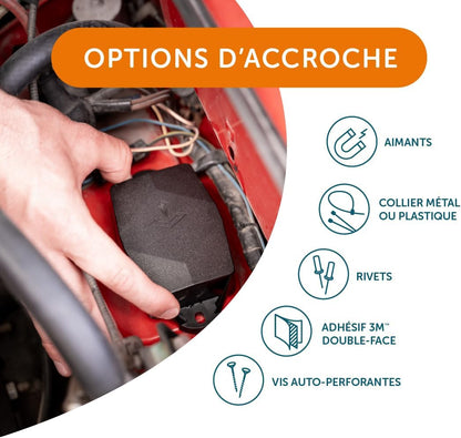 GPS-tracker Maxi wit – auto en motorfiets – looptijd van 5 jaar – discrete tracking zonder opladen – abonnement via de app vereist – ideaal voor voertuigen, aanhangers, boten, scheepswerven
