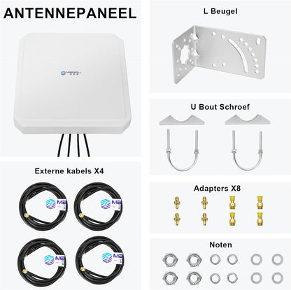 Maswell 5G Antenne 4X4 MIMO Outdoor, High Gain 10dBi Directionele Externe Antenne Compatibel met Vodafone EE Drie Zyxel NETGEAR ZTE 5G NR Routers en Gateways | Breedband 600-8000 MHz