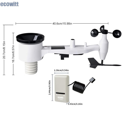 ECOWITT Draadloze Weerstations GW1201,7 in 1 Zonne-energie Home Draadloze Buiten Sensoreenheid WS69,3 in 1 Indoor Nieuwe Gateway GW1200,IOT Intelligente Aaneenschakelingscontrole