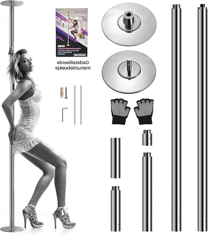 SereneLife Professional Upgrade Spin Dance Pole - Portable and Removable Stripper Fitness Bar, Adjustable and Smooth Connection - QUORE