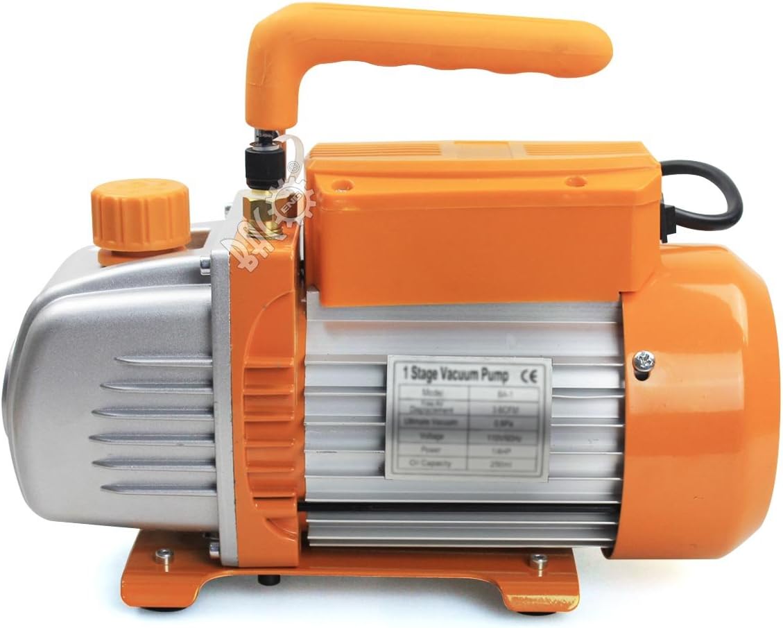 BACOENG 6.8L Vacuum Chamber with 3CFM Single Stage Vacuum Pump Suppression Pump with Pressure Gauge HVAC - QUORE