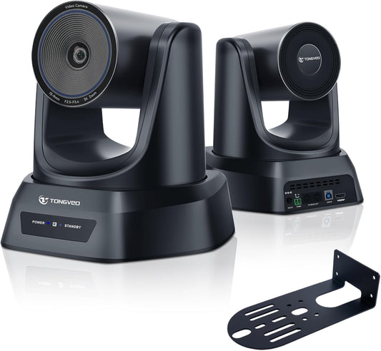 TONGVEO 3X Optische Zoom PTZ Camera AI Auto-Tracking HDMI USB 3.0 1080P 60fps Groothoek voor Videoconferentie Zakelijke Vergadering Live Streaming Online Leren met Zoom YouTube Teams OBS en Meer