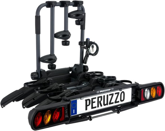 Peruzzo 708/3 Pure Instinct 3 Bicycle Carrier, Towbar, 3 Bikes, Black, 100 x 80 x 70 cm - QUORE