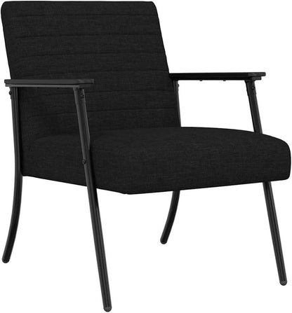 Relaxstoel – Fauteuil – Loungestoel – TV-Stoel – Leesstoel – Ergonomisch Design – Zwarte Stoffen Bekleding