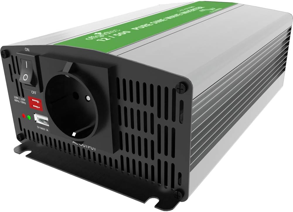 Offgridtec® PSI sinus spanningsomvormer 500W 1000W 12V naar 230V