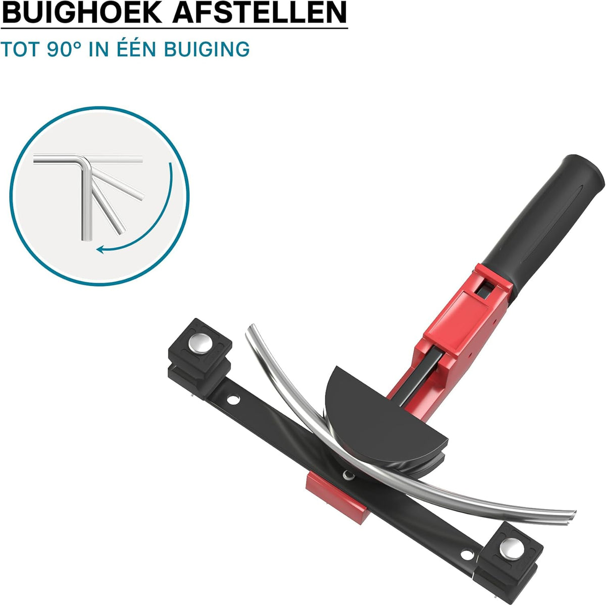Wiltec handmatige pijpenbuiger 14-32 mm, buizenbuiger met buigradius tot 90°, manuele pijpbuigmachine voor aluminium, koper en kunststof pijpen, leidingen en buizen