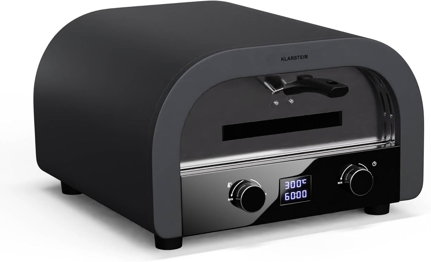 Klarstein Pizzaoven met dubbel verwarmingselement boven en onder voor binnen en buiten, 13 inch, 2,2 kW - tot 500 °C, met digitaal display en tijd- en temperatuurcontrole, cool touch-functie