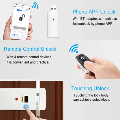 Deurslotkit - Smart Deurslot met 4 Afstandsbedieningen, Draadloos Onzichtbaar Slot Inbraakveilig voor TUYA, Bluetooth Afstandsbedieningsslot, Touch Unlock