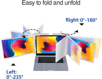 Dual Extender Screen, Laptop Screen Extender, Triple Display Laptop Monitor Extender, with Retractable Stand for 15-17 Inch Laptops(S400) - QUORE