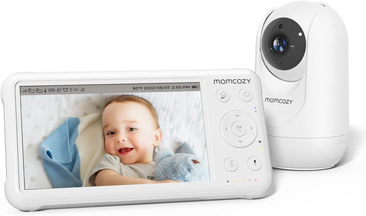 Momcozy Babyfoon Met Camera – 5-Inch HD 1080P Scherm – 5000 mAh Accu – Geen Wi-Fi – Tweerichtingsaudio – VOX-Modus – Nachtzicht – Groothoeklens – 290 m Bereik – BM01