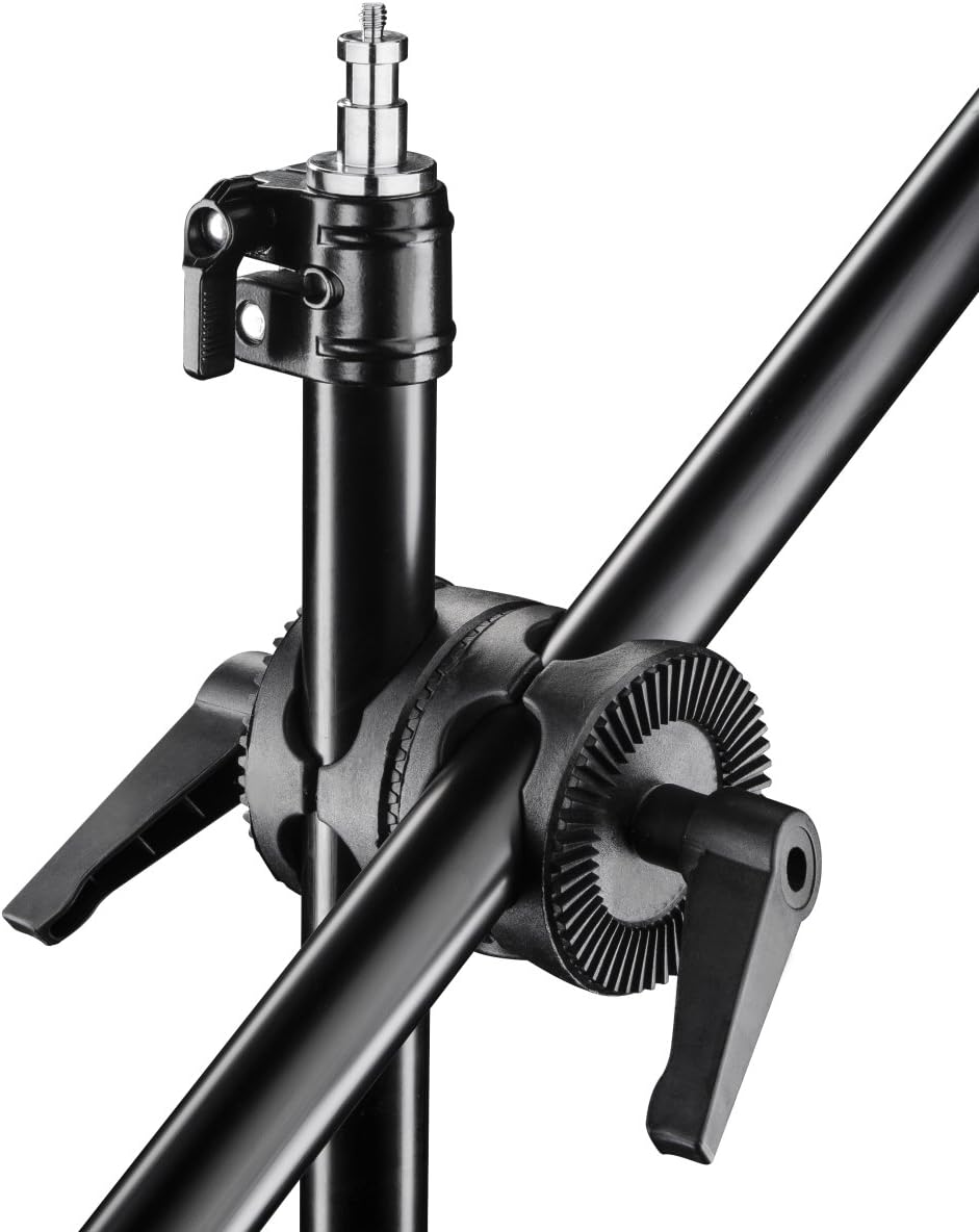 Walimex pro WT-501 Galgenstatief, verstelbaar lichtstatief met 215 cm bevestigingsarm, 4,4 kg contragewicht, 1/4 inch schroefdraad voor softbox, studiolicht, reflector, flits, ideaal voor