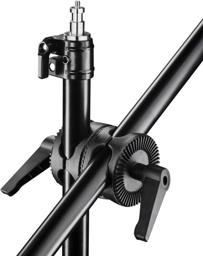 Walimex pro WT-501 Galgenstatief, verstelbaar lichtstatief met 215 cm bevestigingsarm, 4,4 kg contragewicht, 1/4 inch schroefdraad voor softbox, studiolicht, reflector, flits, ideaal voor