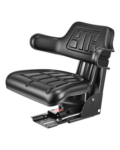 VEVOR Universele heftruckerstoel, 61 x 51 x 51 cm, waterdichte ophanging, draagvermogen 50 tot 130 kg, met verstelbare rugleuning, microschakelaar, voor oplader, bulter
