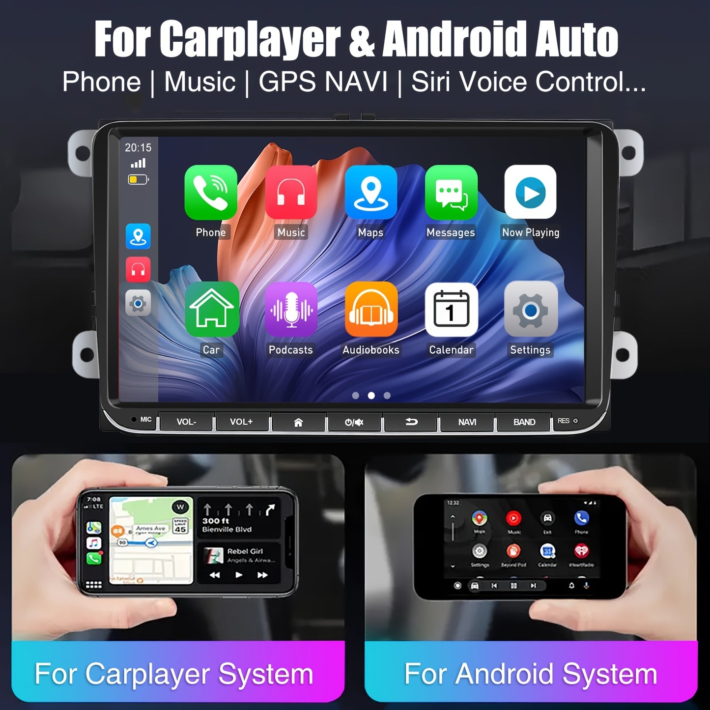 Android 14 Car Stereo – Auto Radio – Multimedia Speler – Navigatiesysteem – Touchscreen Headunit – 9 Inch IPS Scherm – Draadloos CarPlay & Android Auto – Inclusief AHD Achteruitrijcamera en Microfoon