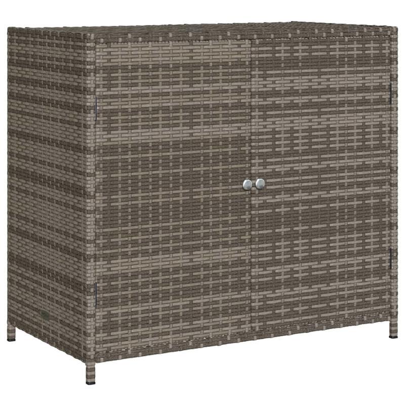 Tuinkast – Berging – Opbergkast – Buitenopslag – Kussenbox – Grijs Poly Rattan – 83x45x76 cm – Weerbestendig & Ruim