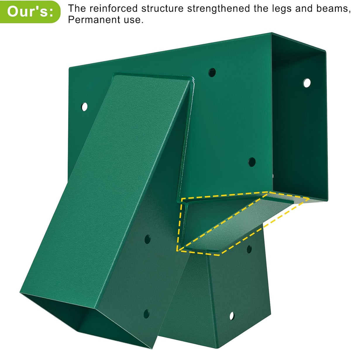 BeneLabel 2 stks Swing Frame Beugel, Heavy Duty Swing Hoek End Montagebeugels 100 Graden Speeltuin Klimmen Frame Hout Post Staal Driehoek Hardware DIY Kit voor Beam (143 x 95mm) & Been (95 x 95mm)