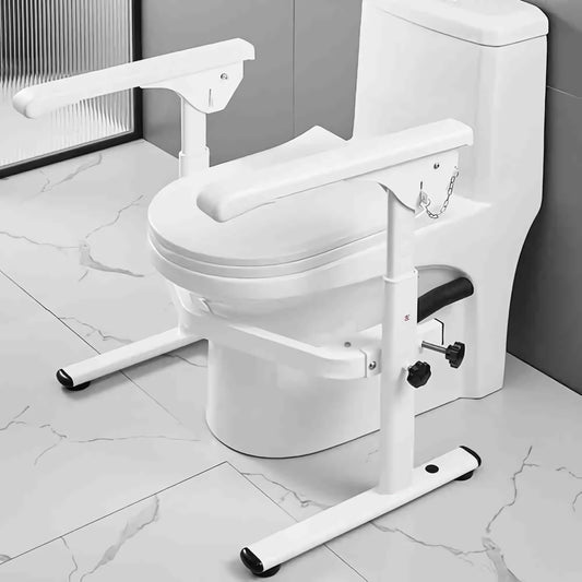 Toiletveiligheidsrails, Opvouwbare Toiletbrilverhoger met Handgrepen, Robuuste Toiletsteun Zonder Boren, Toiletsteunframe, Toiletgreep voor Gehandicapten, Toiletframe Vrijstaand