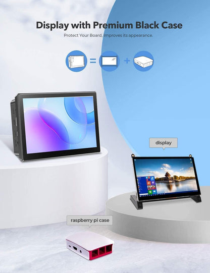 EVICIV Touchscreen monitor 10.1 inch 1920 * 1200 mini monitor voor Raspb Pi 400/4/3/2/Zero/B/B+