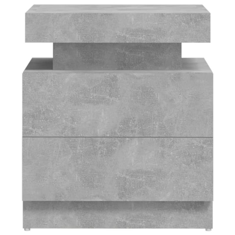 Nachtkastje – Bedside Table – Dressoir – Nachtmeubel – Opbergkastje – Cementgrijs – Multilayer Hout – Compact 45x35x52 cm