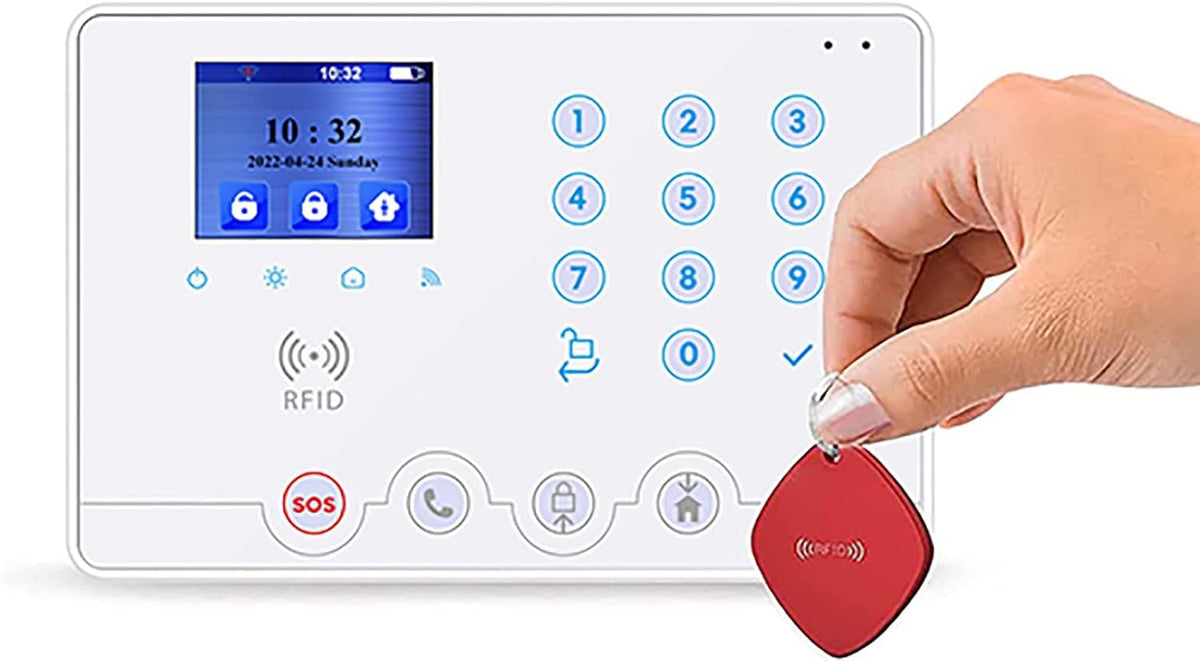 Wolf-Guard W4Q-W06 wit draadloos 4G WiFi huisalarmsysteem Tuya Smartlife APP met solar sirene 110dB