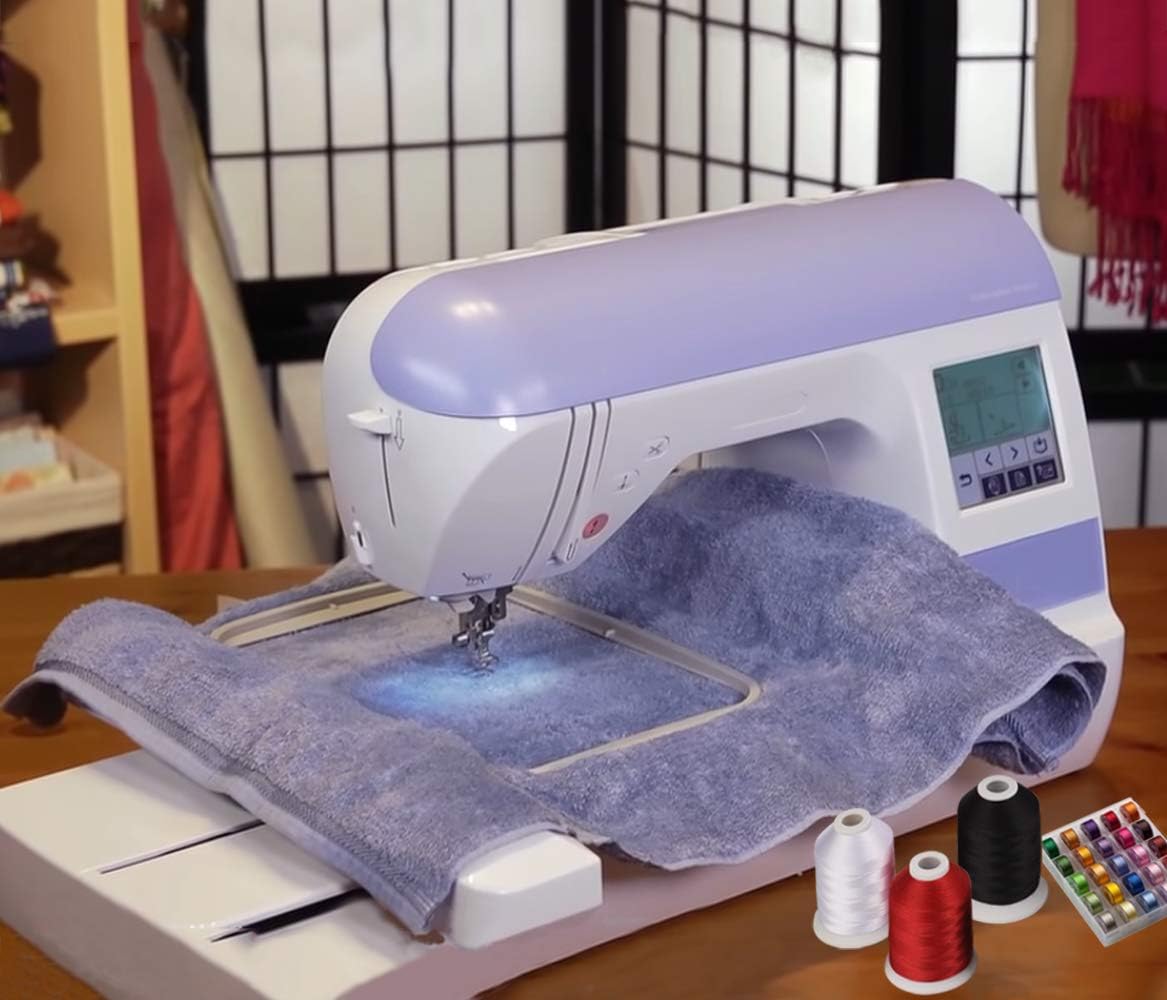 Simthread 120 Madeira Kleuren Polyester Machine Borduurgaren Kit 550Y (500M) Vergelijkbaar met Madeira en Robinson-Anton Kleuren 40 Gewicht voor Thuis Borduurwerk Naaimachines