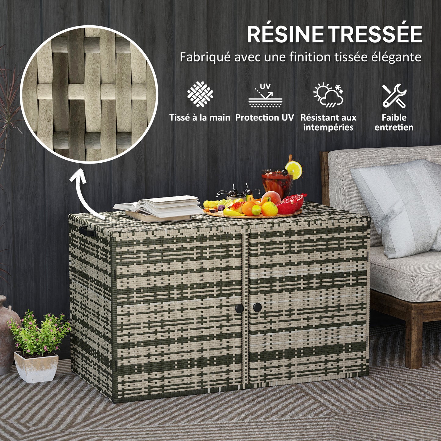 Opbergbox Tuin – Tuinkussenbox – Tuinkist – Kussenbox – Buitenbox – 350 Liter Inhoud – Gepoedercoat Staal Met Gasveren