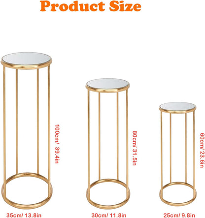 Metalen Cilinder Voetstuk Stand – Taartstandaard – Displaystandaard – Bloemenstandaard – Decoratiestandaard – Set Van 3 Stuks – Eenvoudig Te Monteren