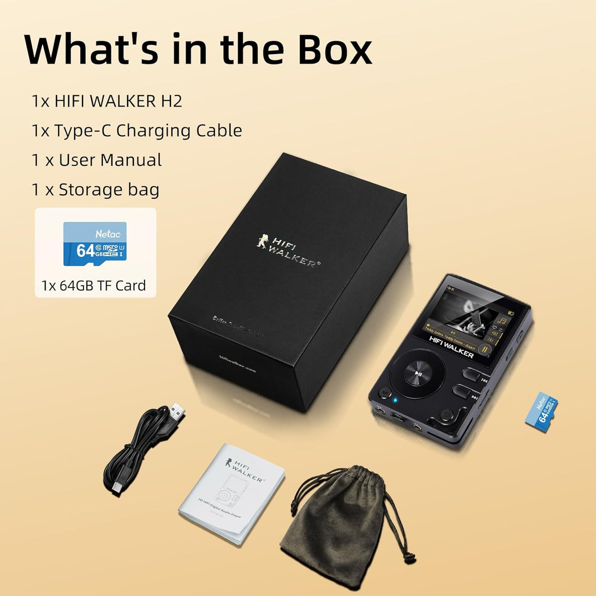 HiFi MP3-Speler – Muziekspeler – Draagbare Audio – Lossless Speler – Bluetooth Speler – 2-Inch HD-Scherm – Uitbreidbaar Tot 256 GB