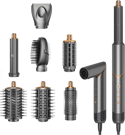 8-In-1 Haarstyler – Föhnborstel, Airstyler, Multistyler, Krulborstel – Automatische Krulfunctie – 3 Warmtestanden Met Koele Luchtstand
