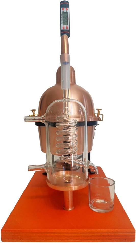 Distiller for copper essential oils, with glass condensing column - QUORE
