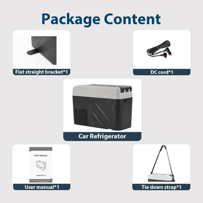 Alpicool KCF15 Koelbox, 15 liter, draagbaar, voor auto, vrachtwagen, compacte campingkoelkast, 12/24 V DC koelbox voor reizen, levensmiddelen en dranken, licht design