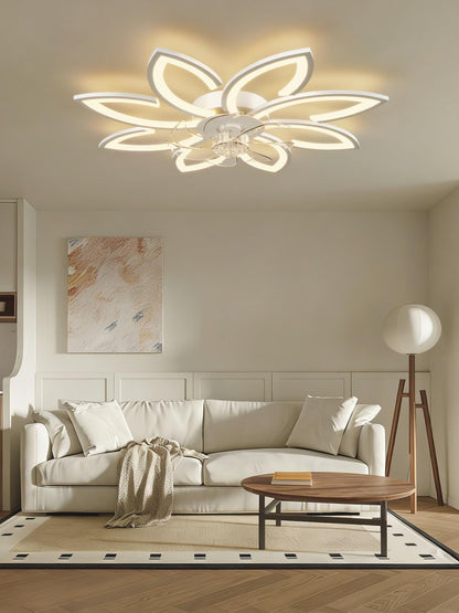 Plafondventilator met Verlichting en Afstandsbediening App, Ventilatorlamp Plafond Stil, Plafondlamp met Ventilator Modern Ontwerp, Dimbaar, Geheugenfunctie, 6 Snelheden, DC Motor