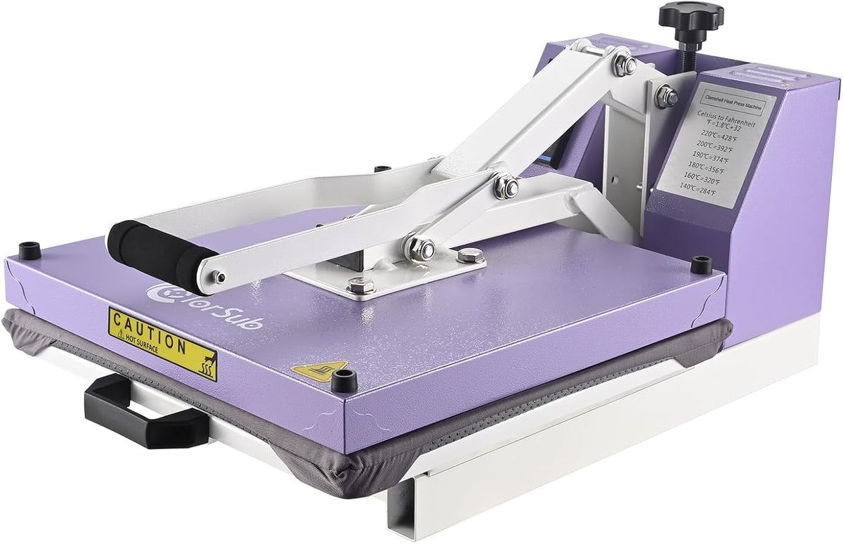 ColorSub Digitale warmte-sublimatiemachine, 38 x 38 cm, glij-thermopres, geschikt voor T-shirts, tassen, kussens, puzzels, kleding, 1600 W