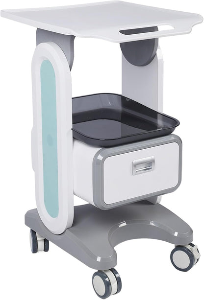 50 kg draagbare medische wagen met groot werkblad, enkele lade en universele rol voor schoonheidssalon, laboratorium, tandheelkundige kliniek