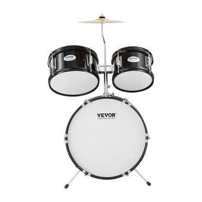 Kinderdrumset – Drumstel Kinderen – Drumset Kinderen – Kinder Drumstel – Junior Drumset – 5-Delig Zwart – Populierenhouten Klankkast – Verstelbare Drumkruk Met 4 Standen