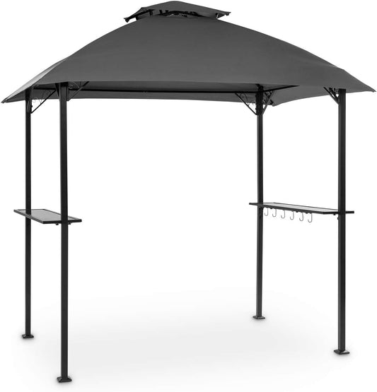 Blumfeldt Steakhouse al Sur Pavilion grilldak, afmeting: 244x260x152cm (BxHxD), regen- / zonwerend dak: polyester 160g waterafstotend/vlamvertragend, frame: 4x4cm gepoedercoat staal, donkergrijs