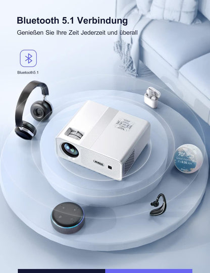 Beamer Full HD 5G WiFi Bluetooth, WiMiUS 9500 lumen 1080p beamer ondersteunt 4K video thuisbioscoop projector