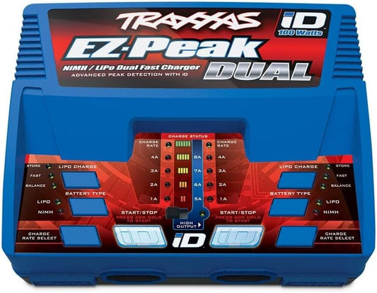 Traxxas EZ-Peak Plus Dual Modelbouwlader 8A LiPo, NiMH Minus-Delta-U uitschakeling, accuherkenning 2972GX