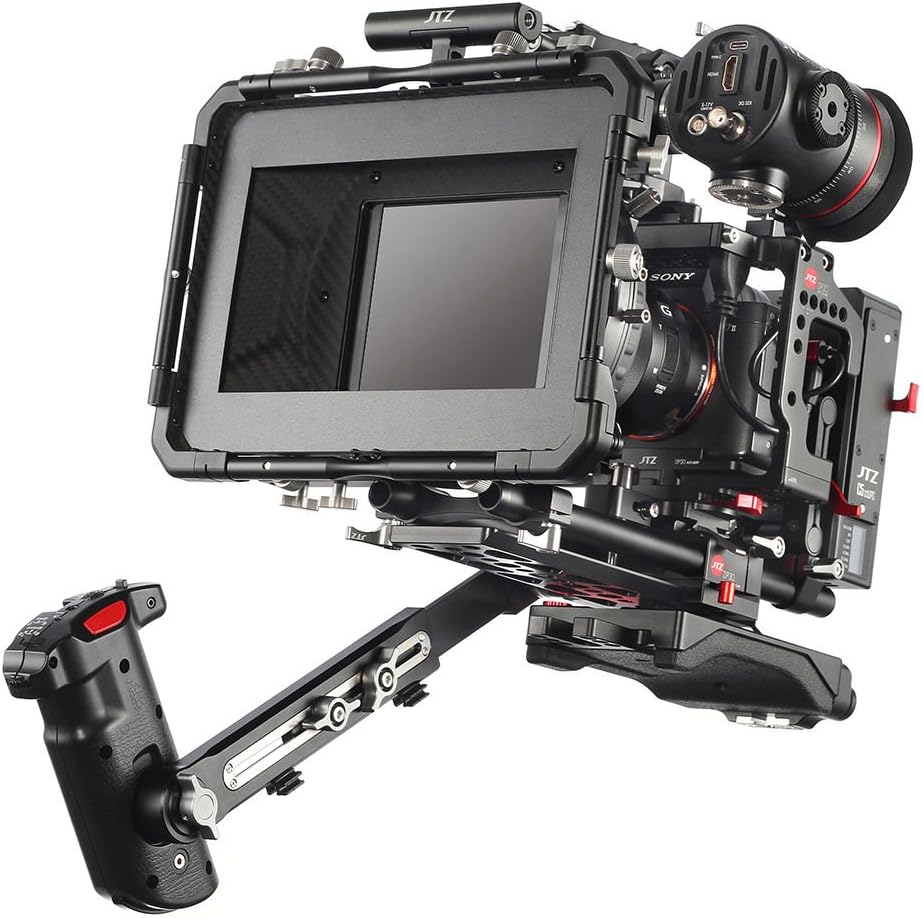 Cameracage – Camerakooi – Camera Rig – DSLR Rig – Video Rig – Elektronische Bovenhandgreep Met REC Start/Stop, Focus En Zoom – 15 Mm Aluminium Railsysteem