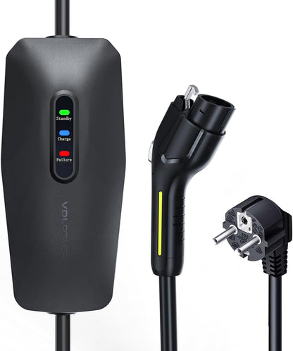 Oplaadkabel Type 2 – Laadkabel Elektrische Auto – EV Oplader – Laadsnoer – Schuko Kabel – 10 Meter Lengte – IP65 Waterdicht & Stofbestendig