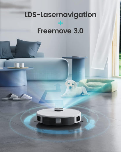 LEFANT M1 Robotstofzuiger met dweilfunctie, LiDAR navigatie, 4000 Pa stofzuigerrobot, 200 min. Max, zelfoplagend, wifi, 8 met no-go-zones, ideaal dierenhaar, tapijt, harde vloer