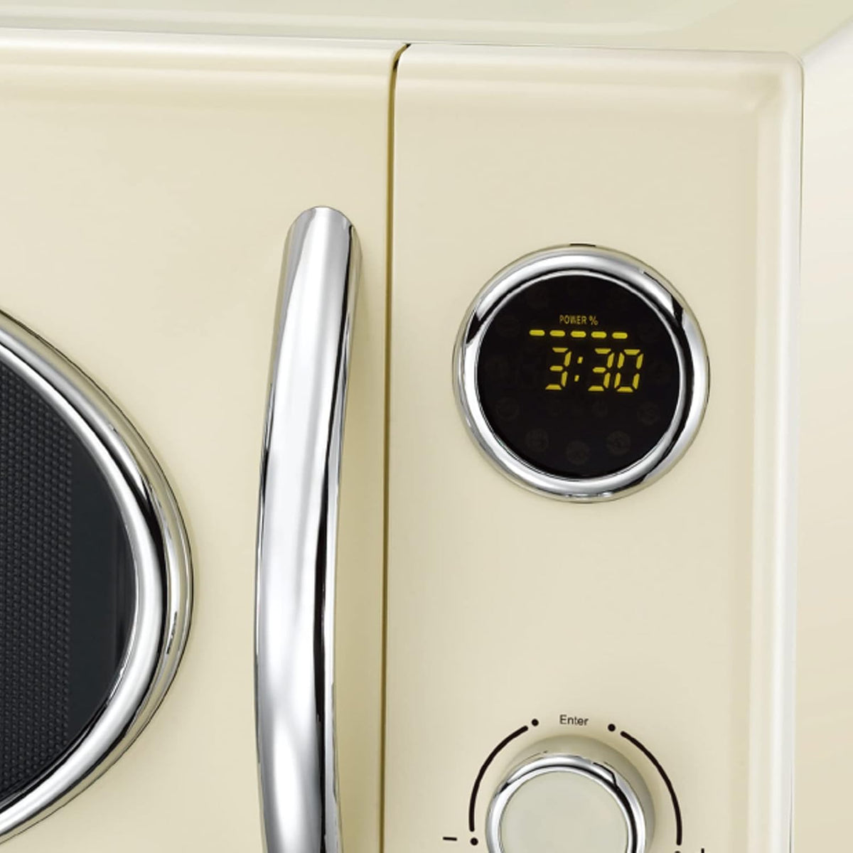 Retro Magnetron – Magnetron Oven – Design Magnetron – Grill Magnetron – Keuken Magnetron – Crèmekleur – 1000 Watt Vermogen – 23 Liter Inhoud