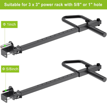 Kipika Verstelbare hefboomarmen voor Power Rack - Jammer Arms bevestigingen voor 3" x 3" rekken met 5/8" of 1" gaten - Compatibel met 2-inch Olympische gewichtschijven - Verstelbare hoogte en hoek - 1