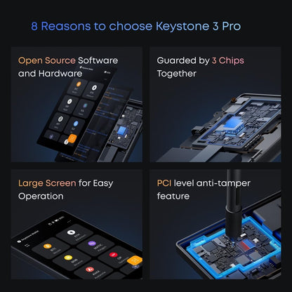 Keystone - Cryptocurrency Hardware Wallet 100% air-gapped, 4 inch touchscreen, bewaar uw crypto veilig (Keystone 3 Pro)